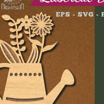 Intra απο ξύλο plywood 3mm-4mm πάχος – Ποτιστήρι Λουλούδια Κόψιμο με λέιζερ Δίασταση  20x20 cm INTRAFABR-112910017 - Image 1