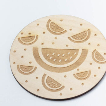 Intra απο ξύλο plywood 3mm-4mm πάχος –  σουβέρ καρπούζι Δίασταση  20x20 cm INTRAFABR-67989438 - Image 2