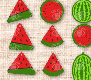 Intra απο ξύλο plywood 3mm-4mm πάχος – Πακέτο Σκουλαρίκια Καρπούζι DESIGN Δίασταση  5x5 cm INTRAFABR-96644232