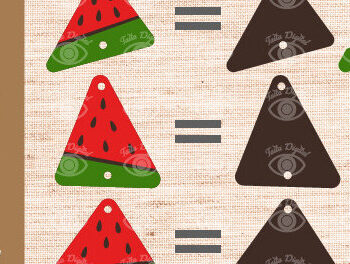 Intra απο ξύλο plywood 3mm-4mm πάχος – Πακέτο Σκουλαρίκια Καρπούζι DESIGN Δίασταση  5x5 cm INTRAFABR-96644232 - Image 2