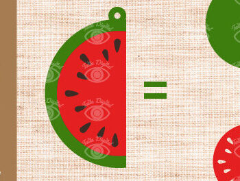 Intra απο ξύλο plywood 3mm-4mm πάχος – Πακέτο Σκουλαρίκια Καρπούζι DESIGN Δίασταση  5x5 cm INTRAFABR-96644232 - Image 6