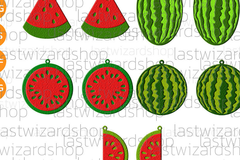 Intra απο ξύλο plywood 3mm-4mm πάχος – Σκουλαρίκια καρπούζι Πακέτο, Φρούτα Δίασταση  5x5 cm INTRAFABR-25097407