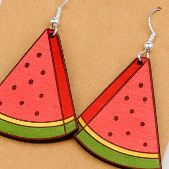 Intra απο ξύλο plywood 3mm-4mm πάχος – Σκουλαρίκια καρπούζι Δίασταση  5x5 cm INTRAFABR-125313064 - Image 1