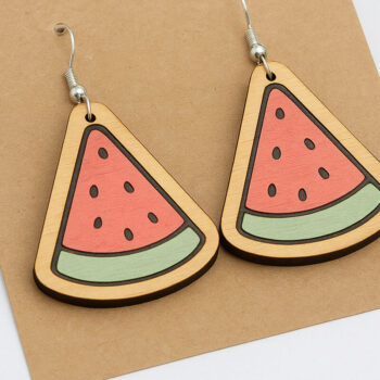 Intra απο ξύλο plywood 3mm-4mm πάχος – Σκουλαρίκια Τρίγωνο Καρπούζι Δίασταση  5x5 cm INTRAFABR-123818116 - Image 1