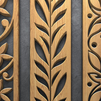 Intra απο ξύλο plywood 3mm-4mm πάχος – Διακοσμητικό πάνελ Wave Floral Δίασταση  40x30 cm INTRAFABR-122883871 - Image 2