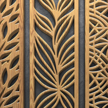 Intra απο ξύλο plywood 3mm-4mm πάχος – Διακοσμητικό πάνελ Wave Floral Δίασταση  40x30 cm INTRAFABR-122883871 - Image 3