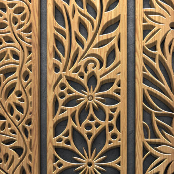 Intra απο ξύλο plywood 3mm-4mm πάχος – Διακοσμητικό πάνελ Wave Floral Δίασταση  40x30 cm INTRAFABR-122883871 - Image 4