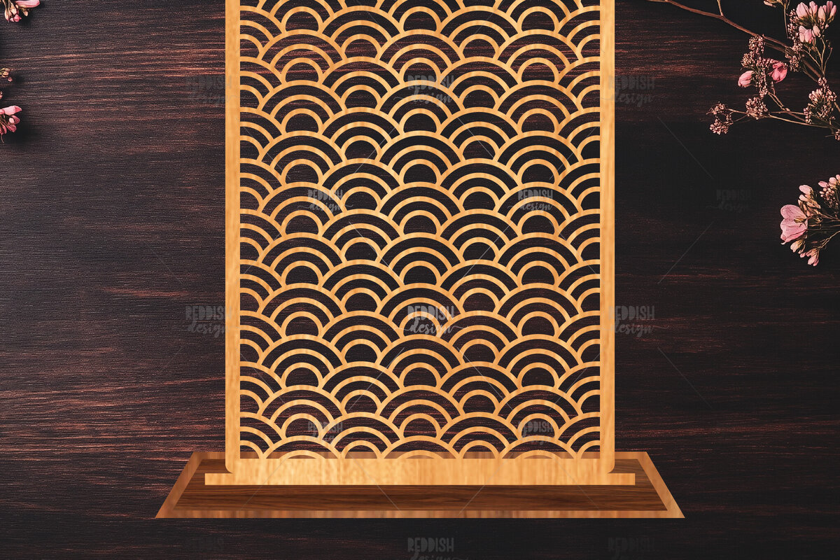 Intra απο ξύλο plywood 3mm-4mm πάχος – Στήριγμα κοσμημάτων Wave Pattern Δίασταση  20x20 cm INTRAFABR-119648323