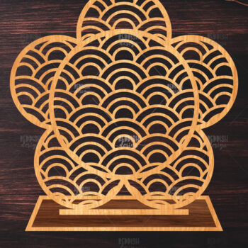 Intra απο ξύλο plywood 3mm-4mm πάχος – Στήριγμα κοσμημάτων Wave Pattern Δίασταση  20x20 cm INTRAFABR-119648363 - Image 1
