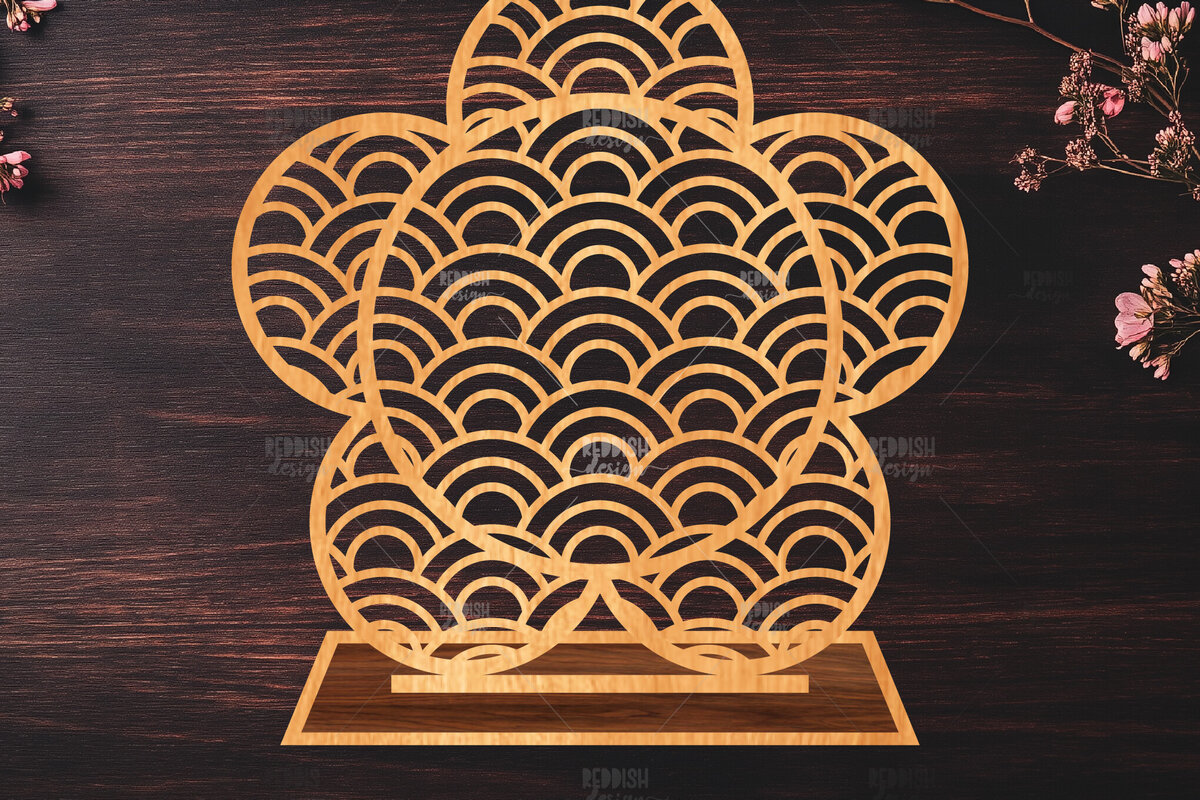 Intra απο ξύλο plywood 3mm-4mm πάχος – Στήριγμα κοσμημάτων Wave Pattern Δίασταση  20x20 cm INTRAFABR-119648363