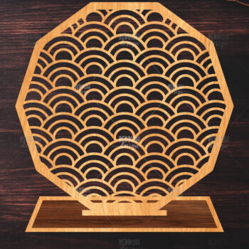Intra απο ξύλο plywood 3mm-4mm πάχος – Στήριγμα κοσμημάτων Wave Pattern Δίασταση  20x20 cm INTRAFABR-119648368 - Image 1