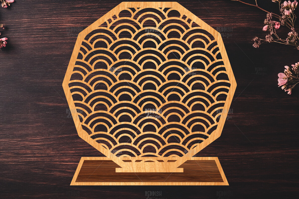 Intra απο ξύλο plywood 3mm-4mm πάχος – Στήριγμα κοσμημάτων Wave Pattern Δίασταση  20x20 cm INTRAFABR-119648368