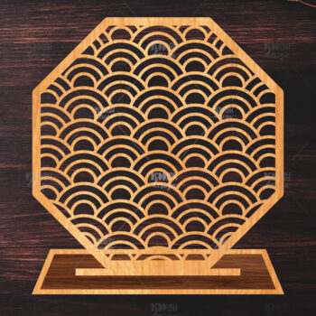 Intra απο ξύλο plywood 3mm-4mm πάχος – Στήριγμα κοσμημάτων Wave Pattern Δίασταση  20x20 cm INTRAFABR-119648379 - Image 1