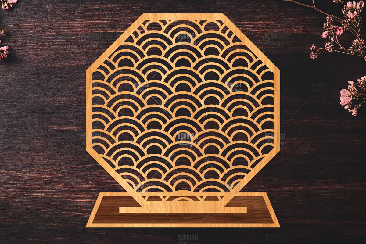 Intra απο ξύλο plywood 3mm-4mm πάχος – Στήριγμα κοσμημάτων Wave Pattern Δίασταση  20x20 cm INTRAFABR-119648379