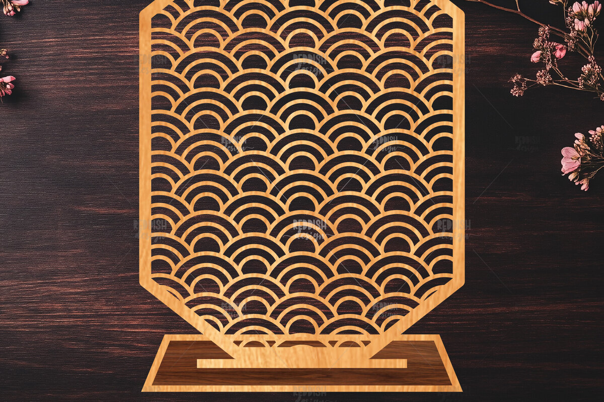 Intra απο ξύλο plywood 3mm-4mm πάχος – Στήριγμα κοσμημάτων Wave Pattern Δίασταση  20x20 cm INTRAFABR-119648391