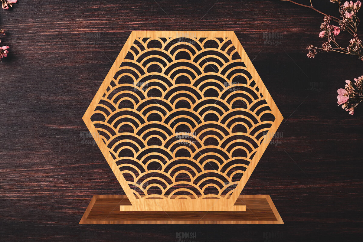 Intra απο ξύλο plywood 3mm-4mm πάχος – Στήριγμα κοσμημάτων Wave Pattern Δίασταση  20x20 cm INTRAFABR-119648298