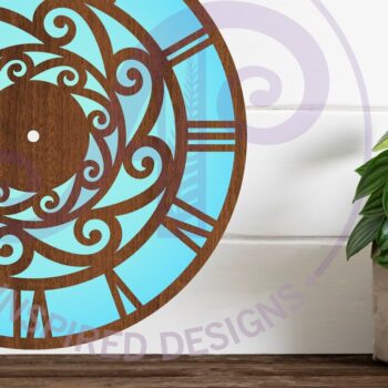 Intra απο ξύλο plywood 3mm-4mm πάχος – Αρχεία προτύπων αποκοπής λέιζερ ρολογιού τοίχου Wave Δίασταση  40x30 cm INTRAFABR-95210337 - Image 2