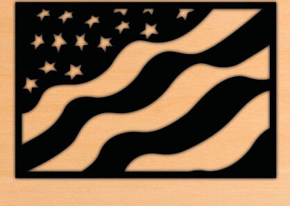 Intra απο ξύλο plywood 3mm-4mm πάχος – Κουνώντας το αρχείο αποκοπής λέιζερ American Flag, Δίασταση  20x20 cm INTRAFABR-69862158