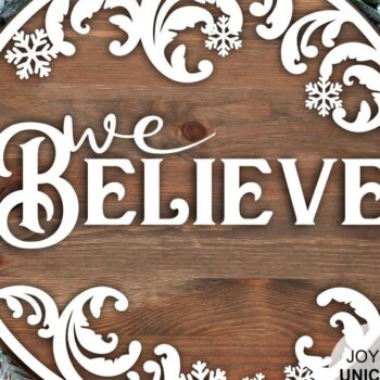 Intra απο ξύλο plywood 3mm-4mm πάχος – Το αρχείο πιστεύουμε Χριστουγεννιάτικο σημάδι Δίασταση  20x20 cm INTRAFABR-35184920 - Image 1