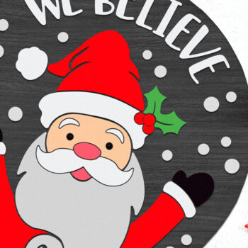 Intra απο ξύλο plywood 3mm-4mm πάχος – We Believe, Xmas Door Sign Δίασταση  40x30 cm INTRAFABR-109801222 - Image 1