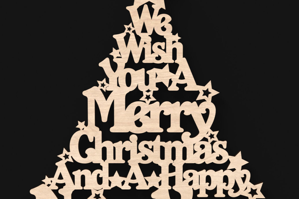 Intra απο ξύλο plywood 3mm-4mm πάχος – Σας ευχόμαστε Καλά Χριστούγεννα Δίασταση  20x20 cm INTRAFABR-104312827