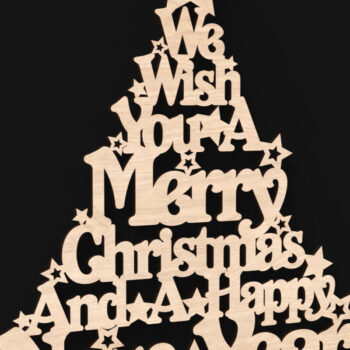 Intra απο ξύλο plywood 3mm-4mm πάχος – Σας ευχόμαστε Καλά Χριστούγεννα Δίασταση  20x20 cm INTRAFABR-104312827 - Image 2