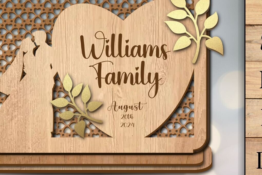 Intra απο ξύλο plywood 3mm-4mm πάχος – Κοπή λέιζερ επίδειξης επετείου γάμου Δίασταση  20x20 cm INTRAFABR-95516811