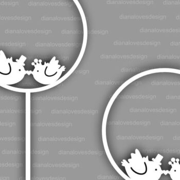 Intra απο ξύλο plywood 3mm-4mm πάχος – Wedding Birds Cake Topper Frame Δίασταση  45x45 cm INTRAFABR-36825207 - Image 2