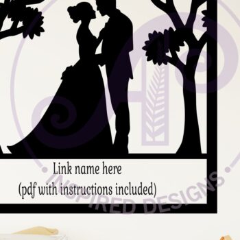 Intra απο ξύλο plywood 3mm-4mm πάχος – Σήμα ονόματος γάμου νύφης και γαμπρού Δίασταση  20x20 cm INTRAFABR-118239700 - Image 2