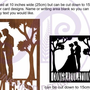 Intra απο ξύλο plywood 3mm-4mm πάχος – Σήμα ονόματος γάμου νύφης και γαμπρού Δίασταση  20x20 cm INTRAFABR-118239700 - Image 5