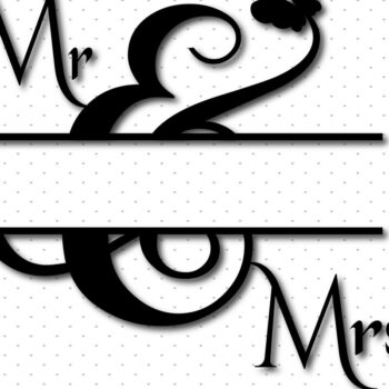 Intra απο ξύλο plywood 3mm-4mm πάχος – Μονόγραμμα χωρισμένης πεταλούδας γάμου Δίασταση  20x20 cm INTRAFABR-8920007 - Image 1