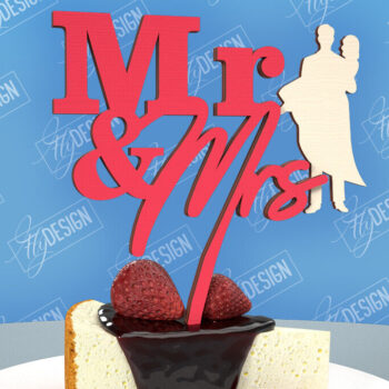 Intra απο ξύλο plywood 3mm-4mm πάχος – Topper Γαμήλιας Τούρτας | Cupcake Topper Δίασταση  20x20 cm INTRAFABR-98523753 - Image 1