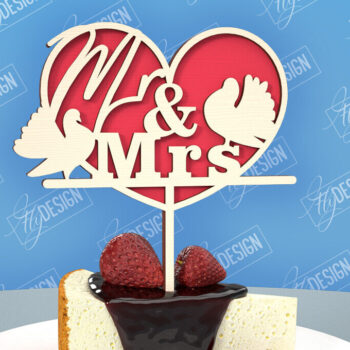 Intra απο ξύλο plywood 3mm-4mm πάχος – Topper Γαμήλιας Τούρτας | Cupcake Topper Δίασταση  20x20 cm INTRAFABR-98523703 - Image 1