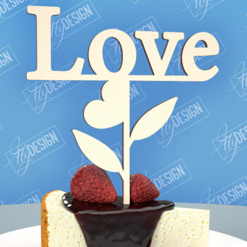 Intra απο ξύλο plywood 3mm-4mm πάχος – Topper Γαμήλιας Τούρτας | Cupcake Topper Δίασταση  20x20 cm INTRAFABR-98523707 - Image 1