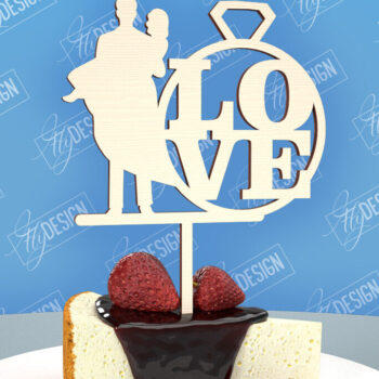 Intra απο ξύλο plywood 3mm-4mm πάχος – Topper Γαμήλιας Τούρτας | Cupcake Topper Δίασταση  20x20 cm INTRAFABR-98523716 - Image 1