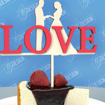 Intra απο ξύλο plywood 3mm-4mm πάχος – Topper Γαμήλιας Τούρτας | Cupcake Topper Δίασταση  20x20 cm INTRAFABR-98523743 - Image 1