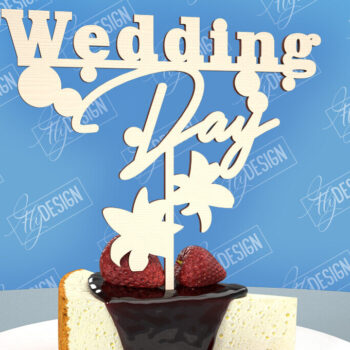 Intra απο ξύλο plywood 3mm-4mm πάχος – Topper Γαμήλιας Τούρτας | Cupcake Topper Δίασταση  20x20 cm INTRAFABR-98523696 - Image 1