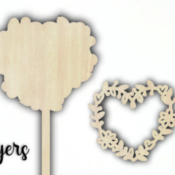 Intra απο ξύλο plywood 3mm-4mm πάχος – Κορνίζα Topper Cake Γάμου, Γενέθλια Δίασταση  20x20 cm INTRAFABR-110542328 - Image 2