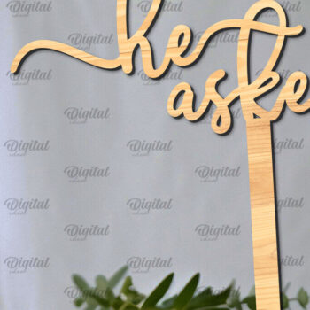 Intra απο ξύλο plywood 3mm-4mm πάχος – Topper Γαμήλιας Τούρτας Κοπή Laser Δίασταση  20x20 cm INTRAFABR-98917953 - Image 1