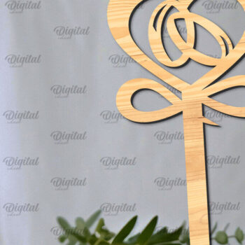 Intra απο ξύλο plywood 3mm-4mm πάχος – Topper Γαμήλιας Τούρτας Κοπή Laser Δίασταση  20x20 cm INTRAFABR-98918250 - Image 1