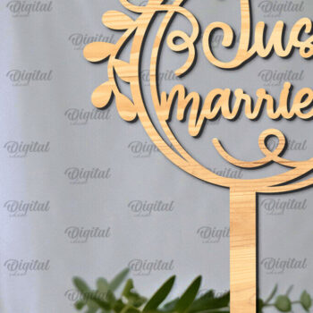 Intra απο ξύλο plywood 3mm-4mm πάχος – Topper Γαμήλιας Τούρτας Κοπή Laser Δίασταση  20x20 cm INTRAFABR-98918290 - Image 1