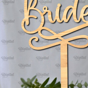 Intra απο ξύλο plywood 3mm-4mm πάχος – Topper Γαμήλιας Τούρτας Κοπή Laser Δίασταση  20x20 cm INTRAFABR-98917683 - Image 1