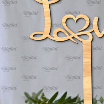 Intra απο ξύλο plywood 3mm-4mm πάχος – Topper Γαμήλιας Τούρτας Κοπή Laser Δίασταση  20x20 cm INTRAFABR-98917702 - Image 1