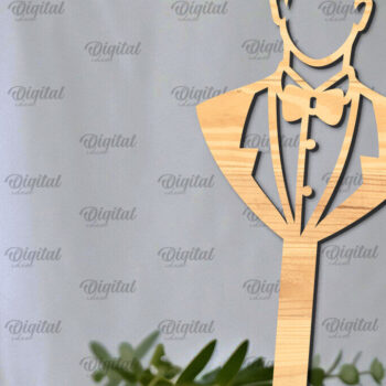 Intra απο ξύλο plywood 3mm-4mm πάχος – Topper Γαμήλιας Τούρτας Κοπή Laser Δίασταση  20x20 cm INTRAFABR-98917800 - Image 1