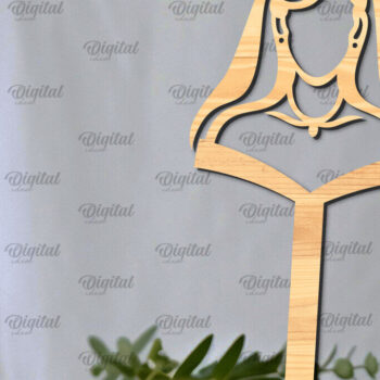 Intra απο ξύλο plywood 3mm-4mm πάχος – Topper Γαμήλιας Τούρτας Κοπή Laser Δίασταση  20x20 cm INTRAFABR-98917891 - Image 1