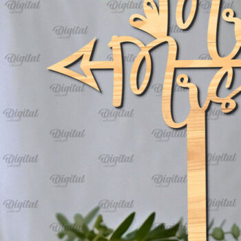 Intra απο ξύλο plywood 3mm-4mm πάχος – Topper Γαμήλιας Τούρτας Κοπή Laser Δίασταση  20x20 cm INTRAFABR-98917920 - Image 1