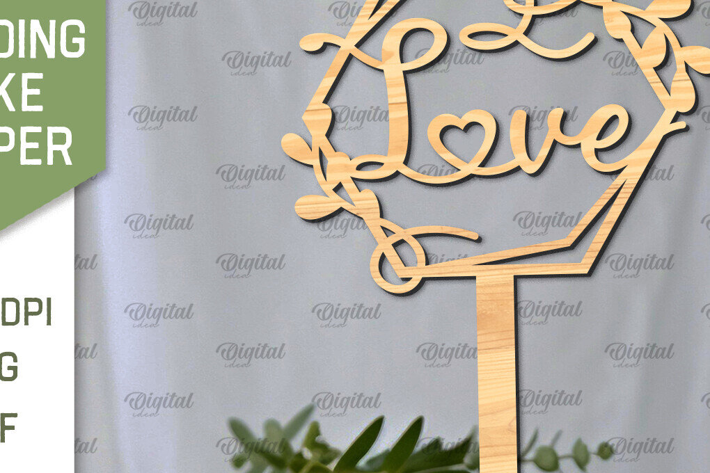 Intra απο ξύλο plywood 3mm-4mm πάχος – Topper Γαμήλιας Τούρτας Κοπή Laser Δίασταση  20x20 cm INTRAFABR-98917940