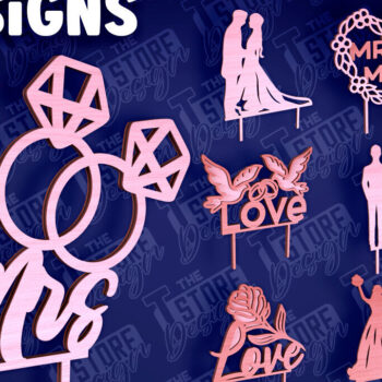 Intra απο ξύλο plywood 3mm-4mm πάχος –  κοπής Laser Topper Topper Γαμήλιας Τούρτας Δίασταση  20x20 cm INTRAFABR-94079704 - Image 1