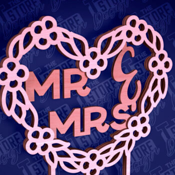 Intra απο ξύλο plywood 3mm-4mm πάχος –  κοπής Laser Topper Topper Γαμήλιας Τούρτας Δίασταση  20x20 cm INTRAFABR-94079704 - Image 4