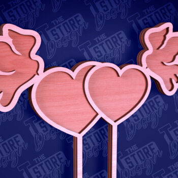 Intra απο ξύλο plywood 3mm-4mm πάχος –  κοπής Laser Topper Topper Γαμήλιας Τούρτας Δίασταση  20x20 cm INTRAFABR-94079704 - Image 7